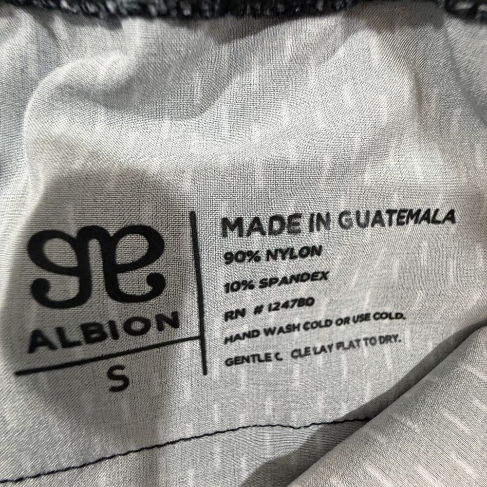 Albion Jogger Pants S Black White Print Zip Ankle Pockets Athleisure Activewear - Picture 8 of 10